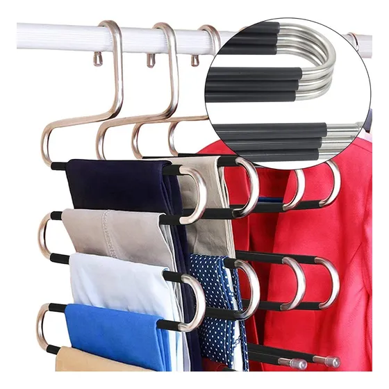 Perchas Plegable Antideslizante 5 Prendas Pantalones Toallas