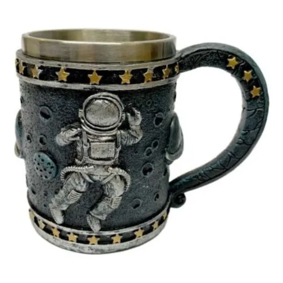 Taza Tazón Mug Shopero Astronauta 3d En Relieve Azul