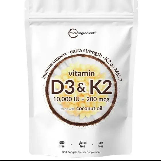 Suplemento Vitamínico D3+k2 Con Aceite De Coco 300 Cap