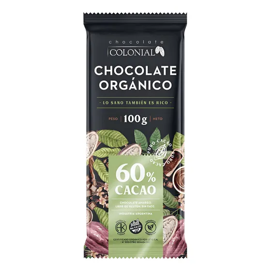 Chocolate Orgánico 60% - Colonial - 100g