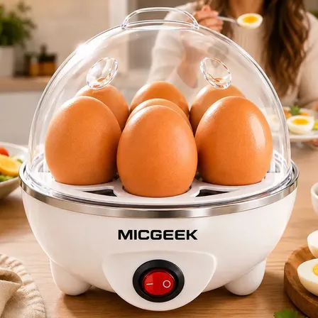 Cozedor De Ovos Automático Panela A Vapor Elétrica Legumes Elétrica Portátil Prático Rápido 7 Ovos Em 5min Micgeek