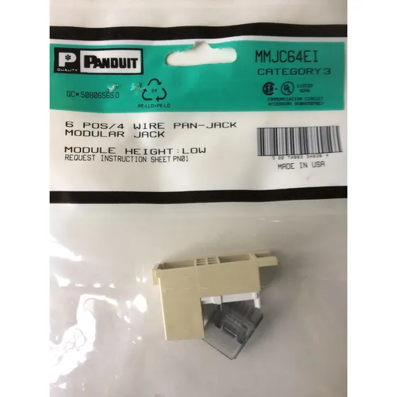 Pack 10 Jack Panduit, 6p/4 Wire-rj11-cat. 3--mod. Mmjc64ei