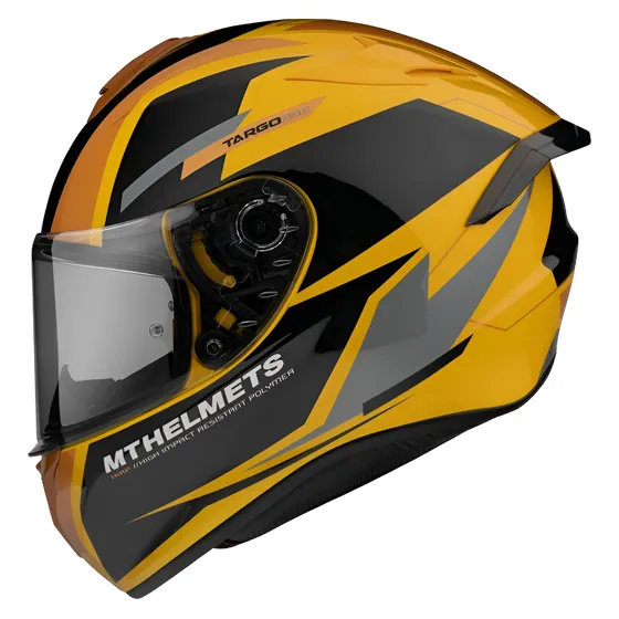Casco Moto Mt Targo Pro Sound D3 Amarillo Brillo Integral