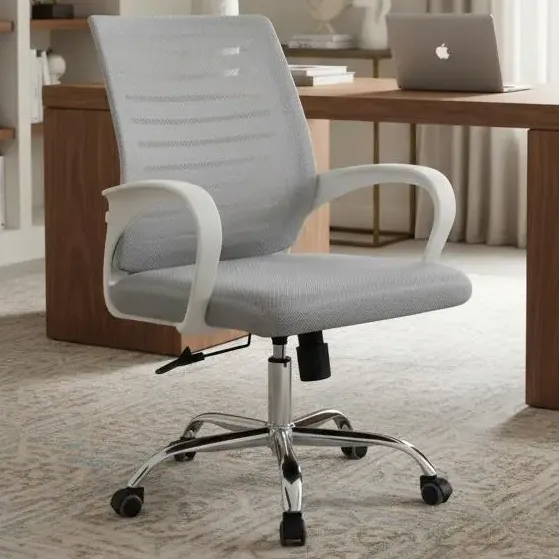 Silla De Oficina Bonno Dex Gris Xj Gris Tela\u002Fmalla | Cuotas sin interés