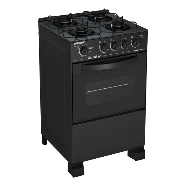 Fogão Esmaltec Caribe Glass 4096 com porta com visor 127/220V - preto