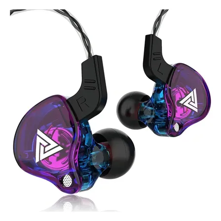 Fone De Ouvido In-ear Gamer Qkz Ak6 Cor Roxo Com Case Violeta