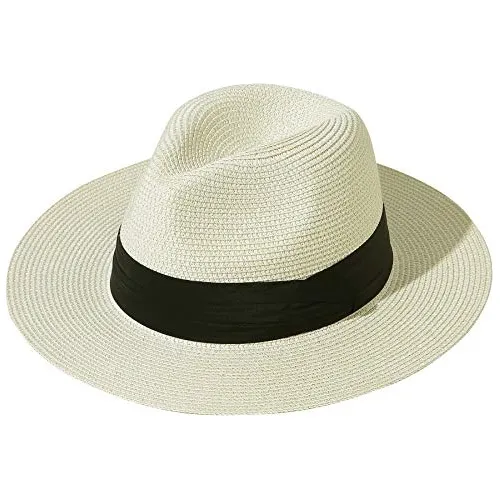 Gorros Sombreros Y Boinas De Paja Plegable Para Mujer Blanco