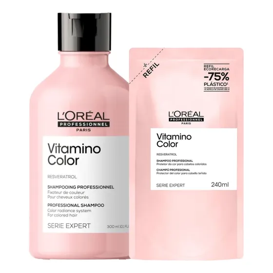 Kit Loreal Vitamino Color Resveratrol Sh300ml+ Refil Sh240ml