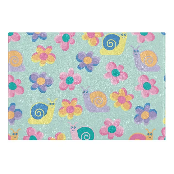Alfombra Baño Diseño Flor Amarilla Morada Antideslizante X