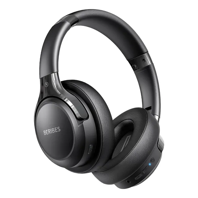 Audífonos Bluetooth Beribes Over Ear 65h Ligero Y Plegable Color Negro