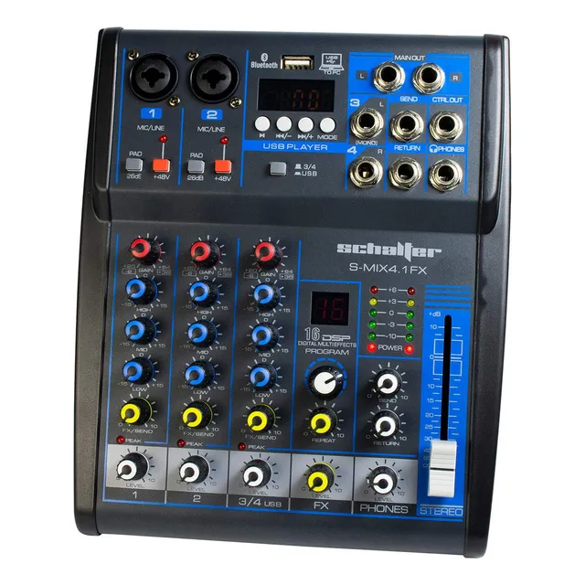 Schalter Mezcladora Audio 4 Canales Dsp Bluetooth Mixer Pasiva