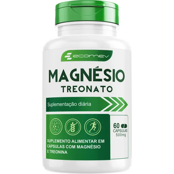 Suplemento em Cápsula Treonato Premium 60cáps Ecomev Sabor Sem Sabor