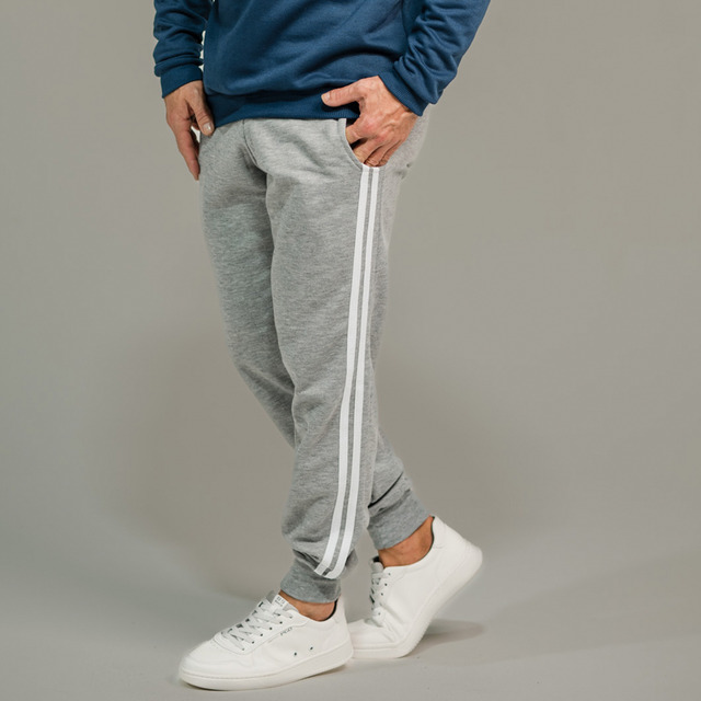 Calça Moletom Com Listras Slin Fit Jogger