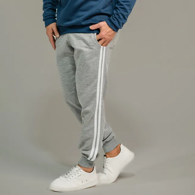 Calça Moletom Com Listras Slin Fit Jogger