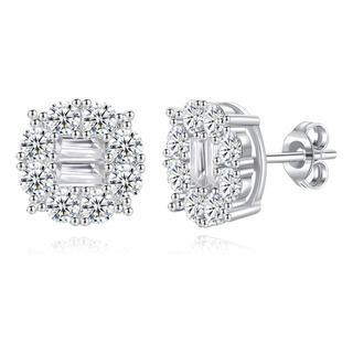 Pendientes De Tuerca De Circonita Cúbica Para Mujer: De Halo Pendientes De Tuerca De Circonita Cúbica Para Mujer: De Halo