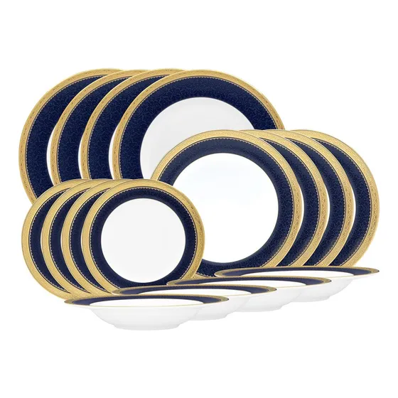 Noritake Odessa Cobalt Gold De 16 Piezas En