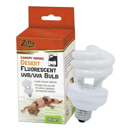 Zilla Bombillo Fluorescente 20 Watt Con Uvb/uva Low Reptiles