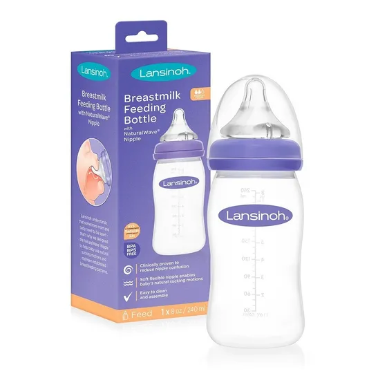 Mamadera Boca Ancha Natural Wave Lansinoh 240ml
