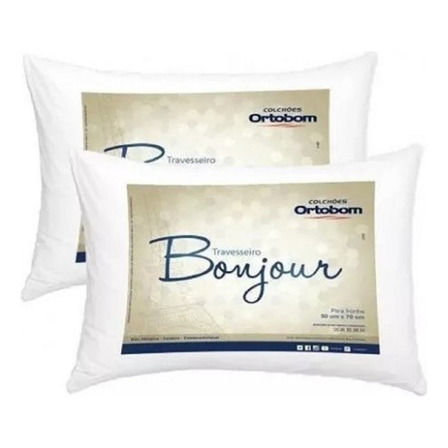 Travesseiro Ortobom Bonjour 2 Peças 100% Antalérgico 50x70 Travesseiro Ortobom Bonjour 2 Peças 100% Antalérgico 50x70
