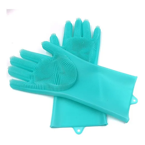 Guantes Para Fregar Con Esponja De Silicon 2 Piezas Hogar