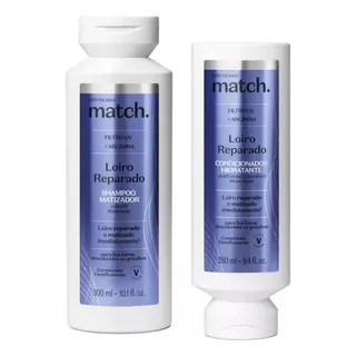 Combo Match Loiro Reparado: Shampoo 300ml+condicionador280ml Combo Match Loiro Reparado: Shampoo 300ml+condicionador280ml