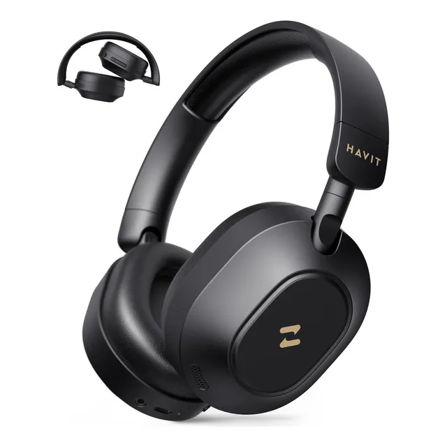 Auriculares inalámbricos Bluetooth 5.4 HAVIT LIFE NC01H Anc Cancelacion de Ruido Hi-Res Audio Diadema con micrófono, color Negro