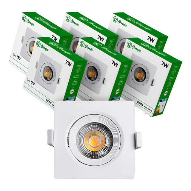 Kit 10 Luminária Teto Spot Led 7w Direcionável 3000k 6500k Kit 10 Luminária Teto Spot Led 7w Direcionável 3000k 6500k