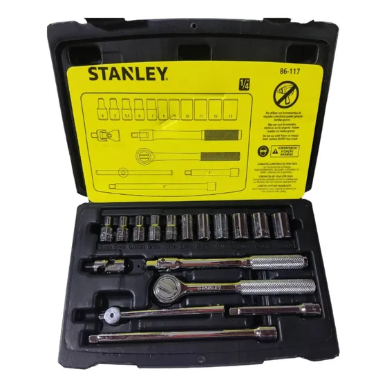 Juego De Dados Métrico Enc. 1/4pLG 18pzs Ref. 86-117 Stanley