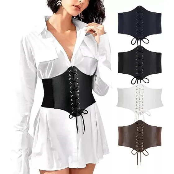 Cinturón Elástico Tipo Corset Cintura De 65 A 80 Cm Ancho El