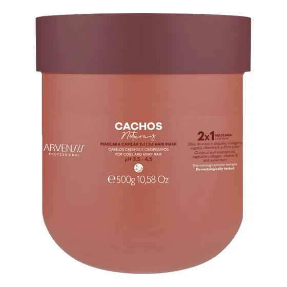 Mascara Capilar Cachos Arvensis 2x1 500g 