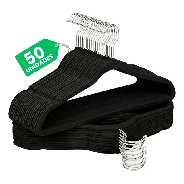 Kit Cabides Veludo De Roupa Antideslizante Slim Adulto 50 Un