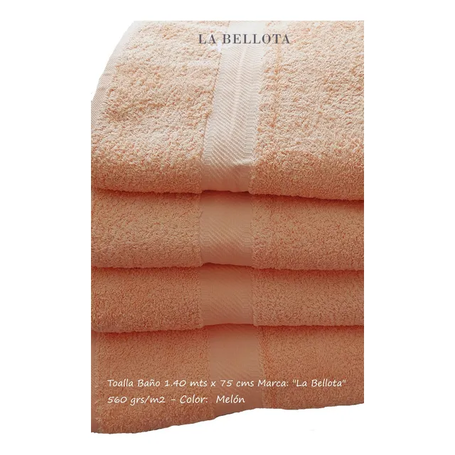 Toalla Baño  La Bellota  Color: Melón 100% Algodón Peruano