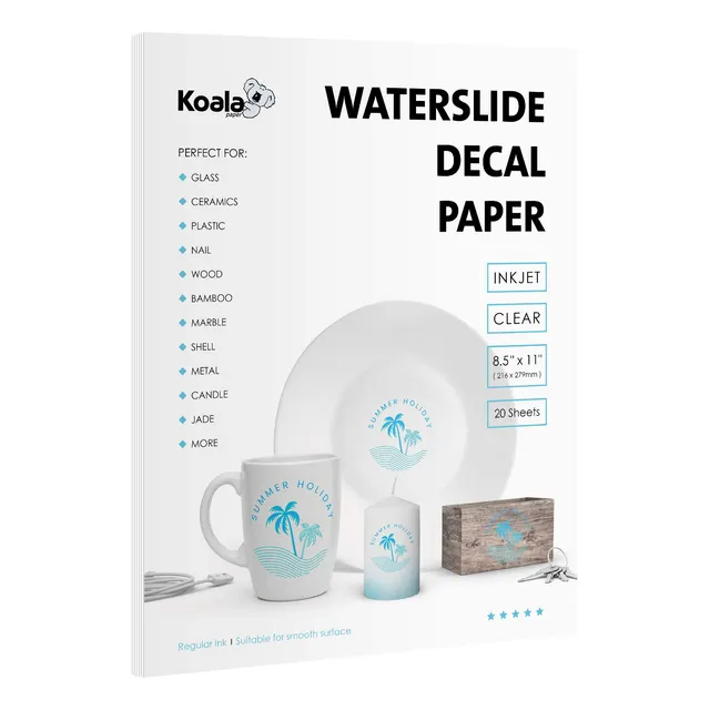Papel Calcomanía Transparente Para Chorro De Tinta 20 Hojas