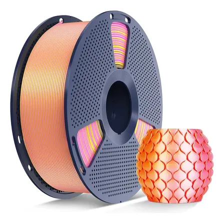 Filamento 3d Sunlu Pla Silk Colorido 1kg Multicolor Bicolor-rosa E Dourado