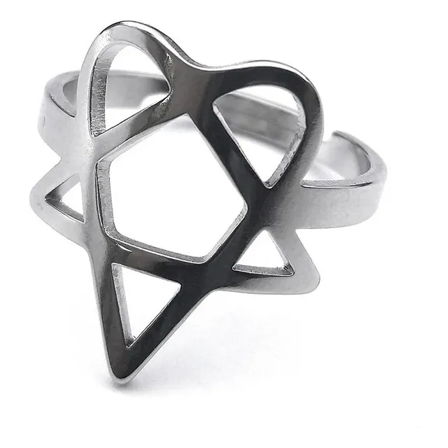 Gys H Him - Anillo Corazon Rock Gotico Metal Emo Aesthetic