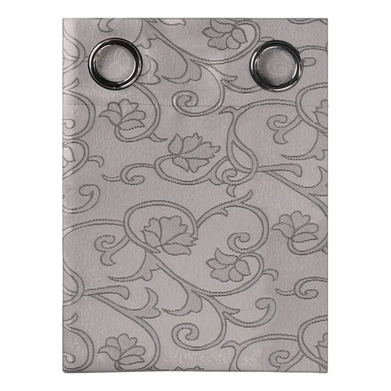Cortina Jacquard Clásica 280 X 250 Zantelo Aro Metálico 4cm Color Gris