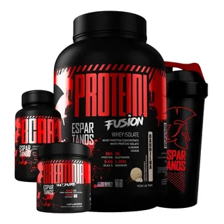 Kit Whey Protein Fusion + Bcaa + Creatina + Shaker Kit Whey Protein Fusion + Bcaa + Creatina + Shaker