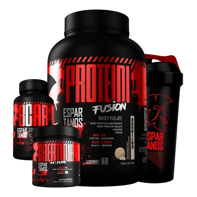 Kit Whey Protein Fusion + Bcaa + Creatina + Shaker Kit Whey Protein Fusion + Bcaa + Creatina + Shaker