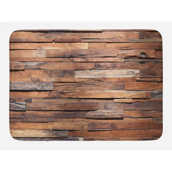 Lunarable Alfombra Baño Impresion Madera Tablon Rustico Casa