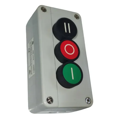 Caja Plástica General Electri Con 3 Pulsador Rojo Verde Negr