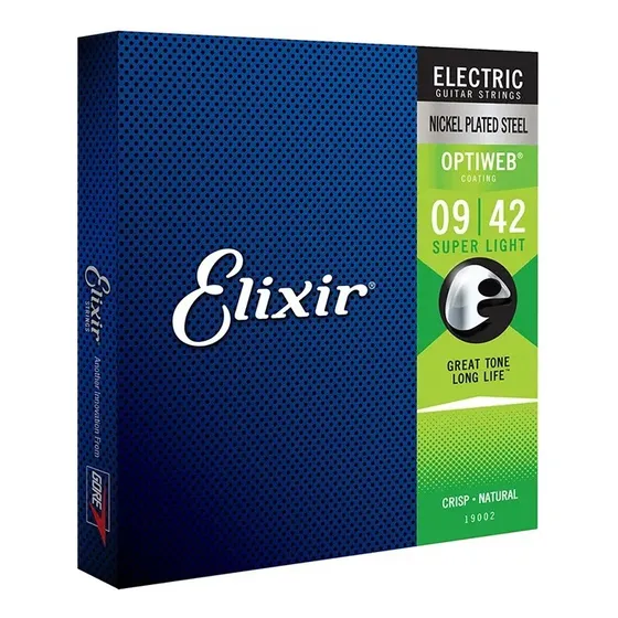 Cordas Elixir Guitarra 09 Optiweb Coated (anti-ferrugem)