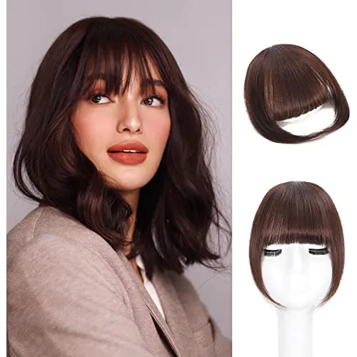 Ebenk 100% De Cabello Humano - 8g Clip En Bangs Wispy Tyyw6