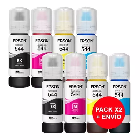 Tintas Epson T544 Negro Color L3110 L3150 L5190 X2 Ki