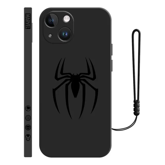 Carcasa Silicona De Spiderman Araña Para iPhone + Correas