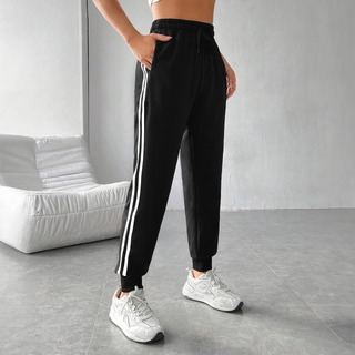 Pants Jogger Mujer Gym Slim Fit Dama Deportivos Negro Rayas G Pants Jogger Mujer Gym Slim Fit Dama Deportivos Negro Rayas G