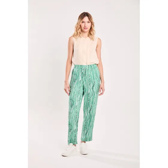 Pantalon Tiro Alto Fibrana Estampa Green Garden Koxis Mujer