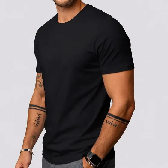 Polera Hombre 100% Algodon Manga Corta Estampar Essential