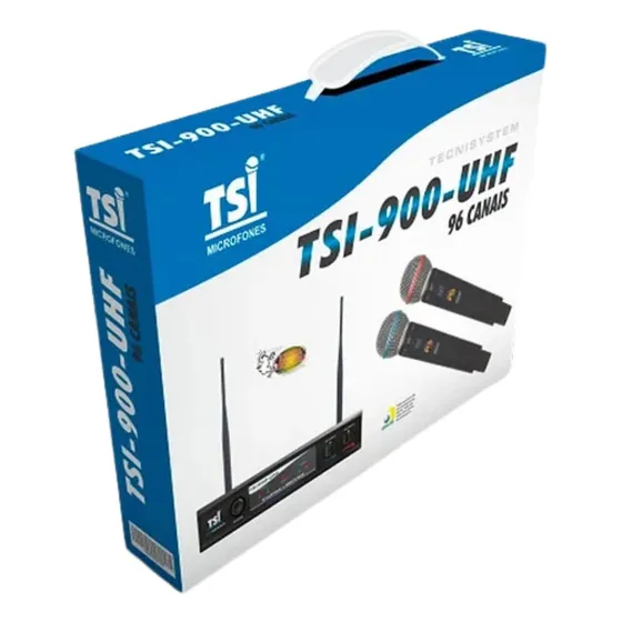 Sistema Microfone Sem Fio Digital Duplo Tsi-900 Uhf - Tsi
