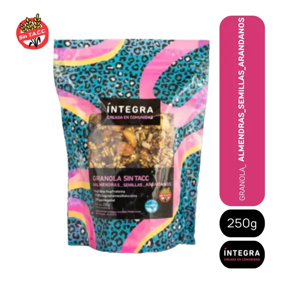 Granola De Almendra Y Arandanos Integra Sin Tacc X 250 Gr