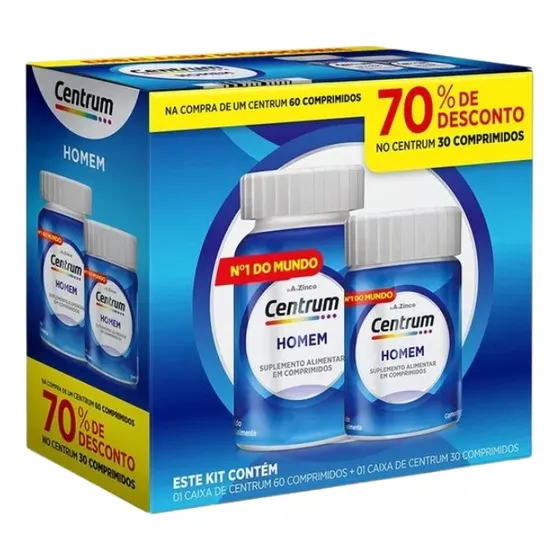 Kit Centrum Essentials Homem 90 Comprimidos Sabor Sem sabor